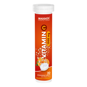 MADDOX VITAMIN C 1000 MG ORANGE FLAVOR 20 EFFERVESCENT TABLETS